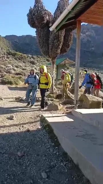 Video of climbers leaving camp at sunrise